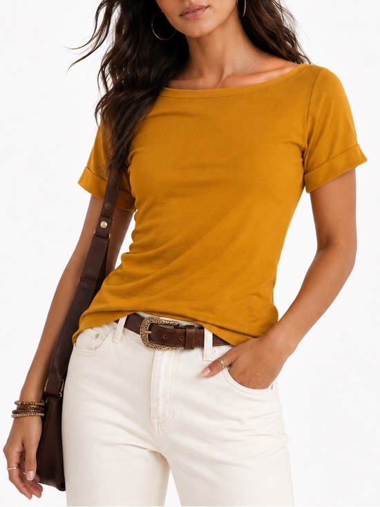 Lauren Ralph Lauren Tops - Lauren Ralph Lauren Mustard Boat Neck Top Quiet Luxury Preppy S